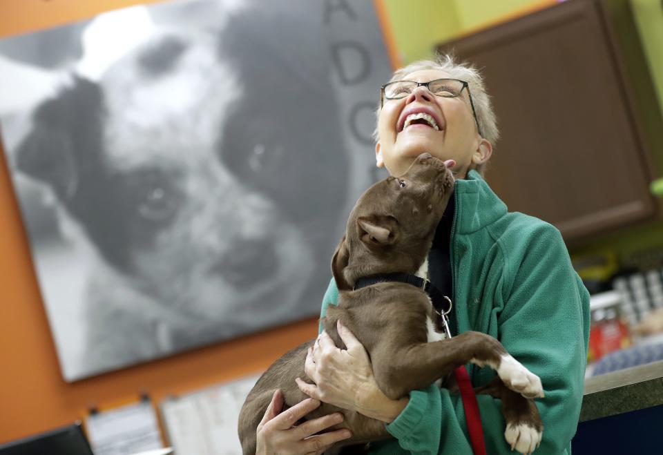 Executive Director Joni Gieger is retiring from the Oshkosh Area Humane Society after 32 years. She is pictured Feb. 16, 2022, at the humane society, 1925 Shelter Court, in Oshkosh.