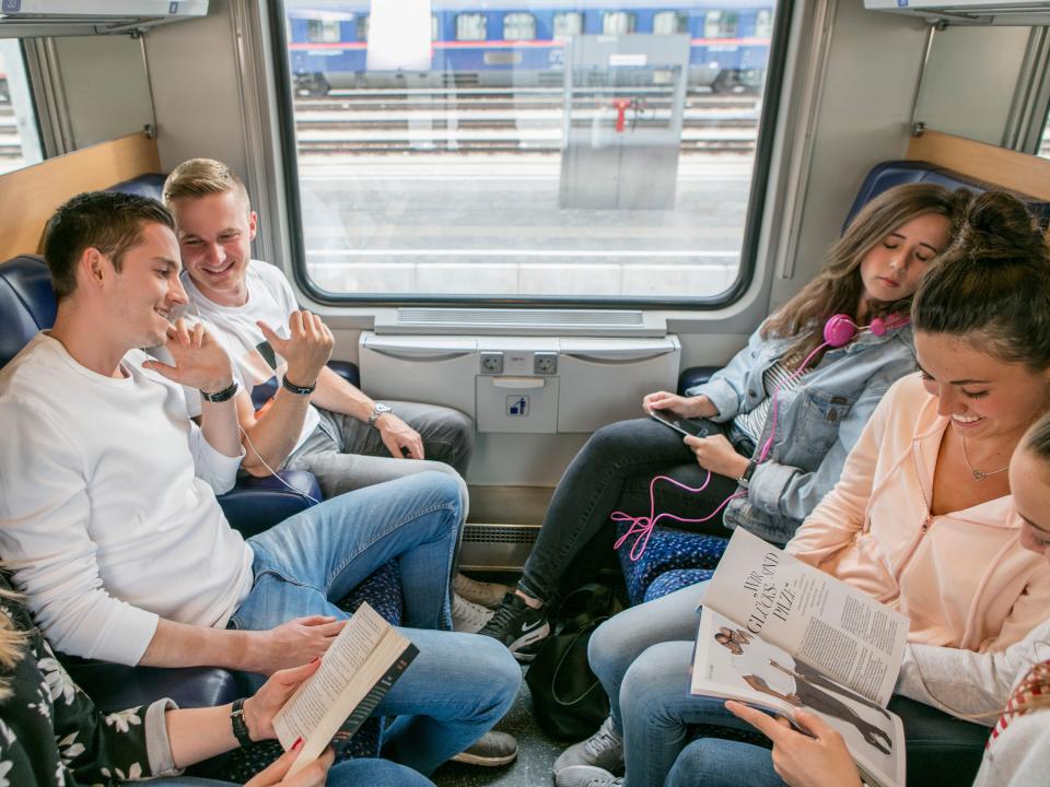 A full couchette accommodation on a Nightjet train.