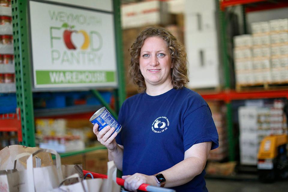 Pam Denholm, executive director of the Weymouth Food Pantry, on Tuesday, Nov. 16, 2021.