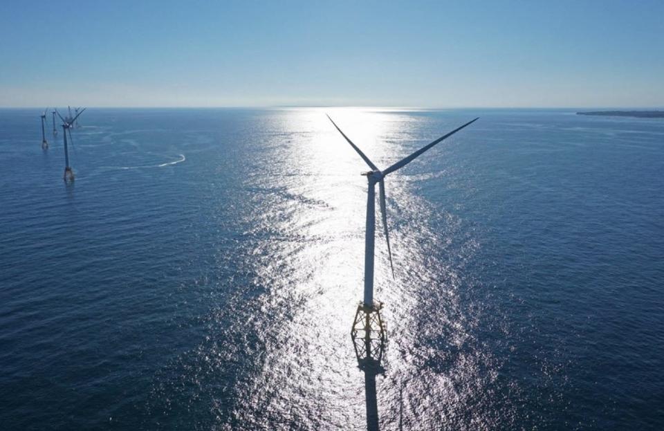 Wind turbines off Block Island.