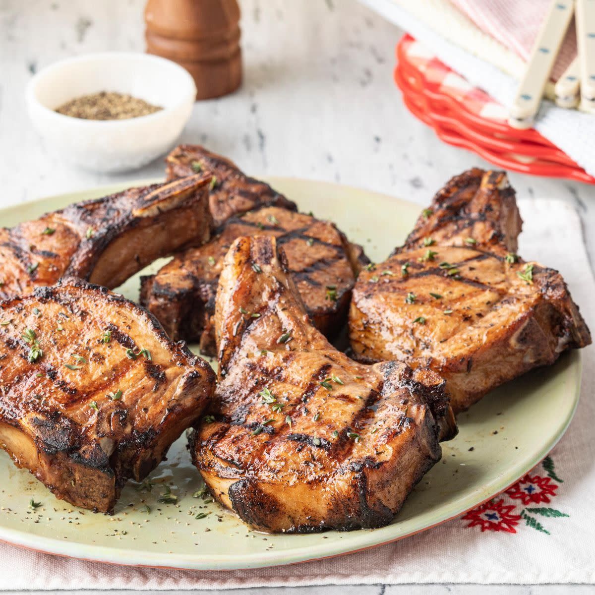 spring dinner ideas grilled pork chops