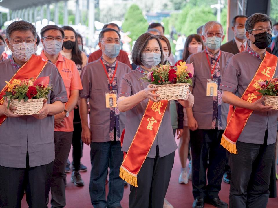 蔡英文總統25日上午出席「2020台北客家義民嘉年華主祭大典」。(圖:總統府)