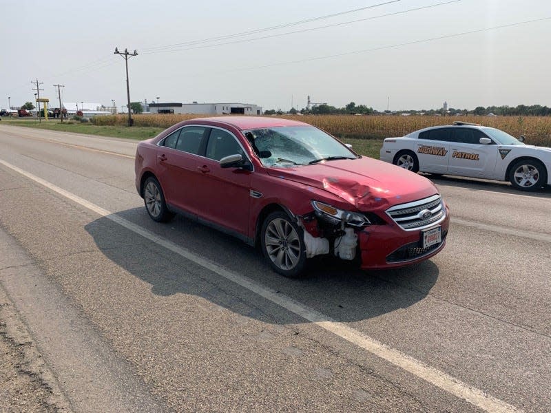 Attorney General Jason Ravnsborg&#39;s car is shown on Sept. 15, three days after a fatal crash in which Ravnsborg struck and killed pedestrian Joseph Boever, 55, of Highmore.