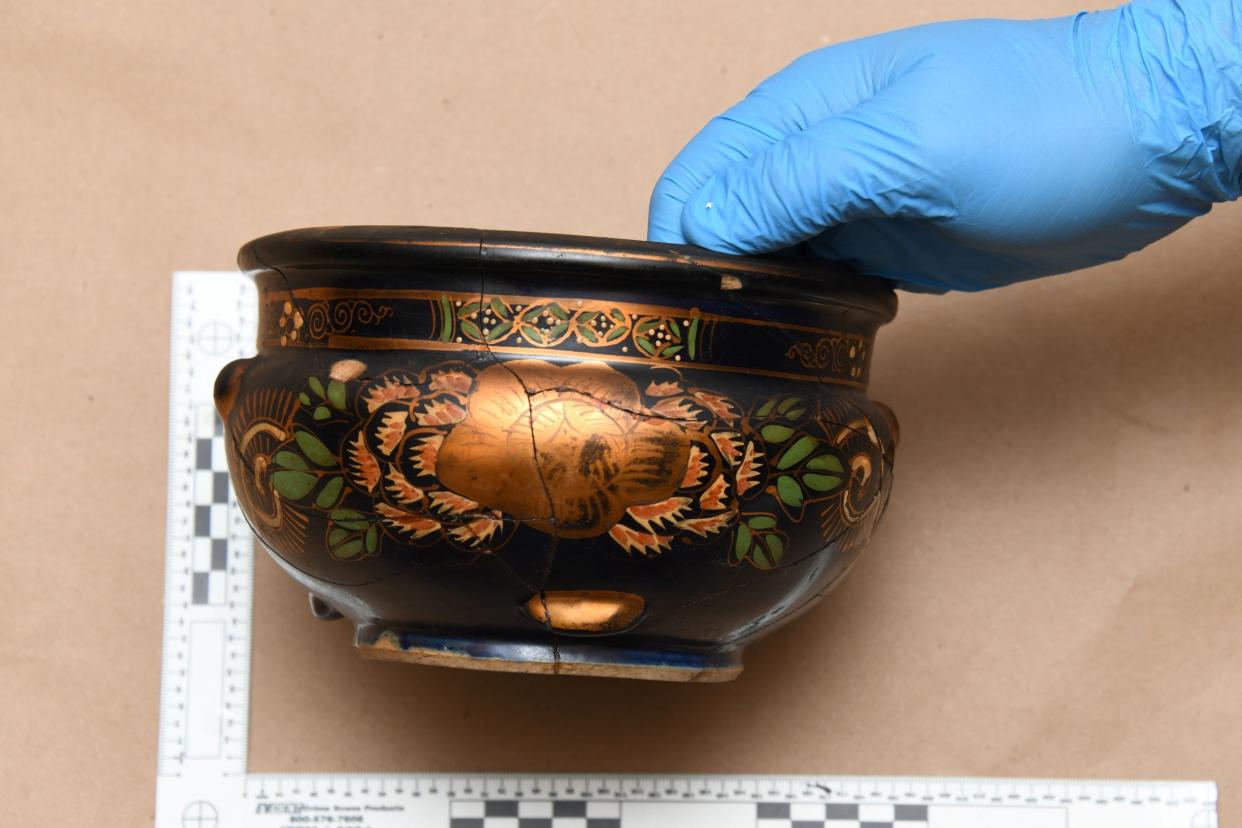 This bowl was among 22 centuries-old artifacts from Okinana that were recently returned to Japan. The FB worked with the Department of Defense and the Smithsonian Institution to oversee the return.