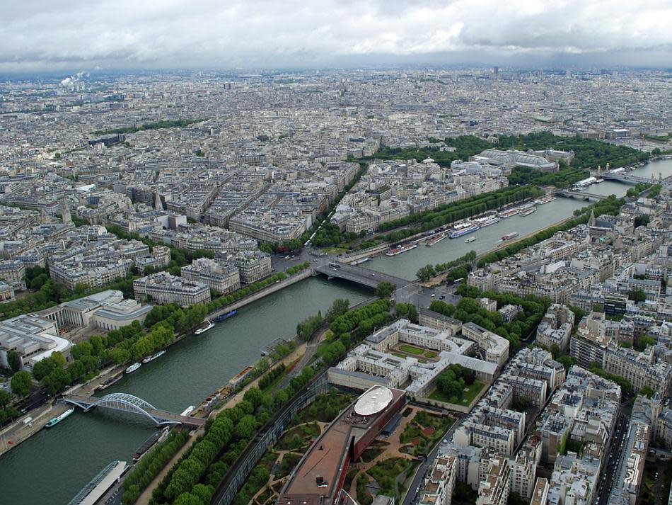 An aerial panorama of Paris, taken from the third level of the Eiffel Tower.<br><br>Mithun Basak is a engineer by profession and a traveler-photographer by passion. His interests include landscapes, nature, wildlife and architecture. Enjoy more of his work at <a href="http://www.beautyaroundme.com/" rel="nofollow noopener" target="_blank" data-ylk="slk:his website;elm:context_link;itc:0;sec:content-canvas" class="link ">his website</a>