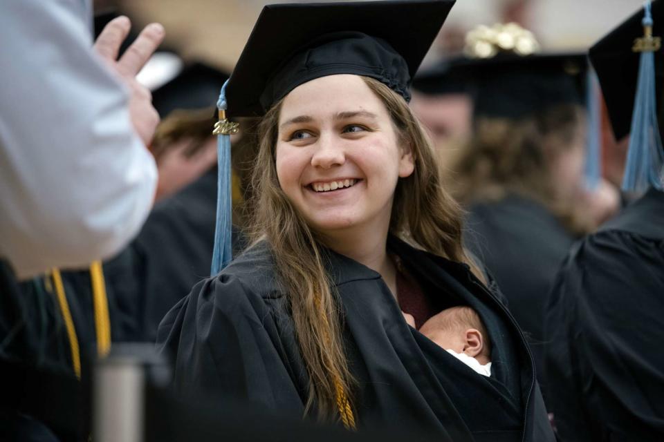 <p>Ferris State University/Andrew J. Schmidt</p> Grace Szymchack and her daughter Annabelle