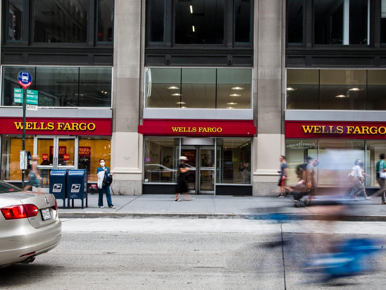 A Wells Fargo bank in New York City.