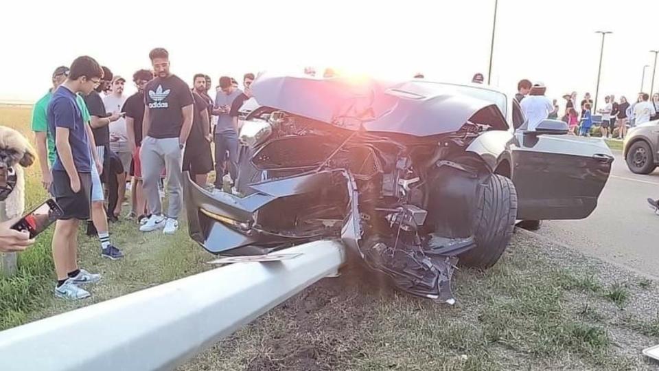 Mustang Leaving Canadian Car Meet Wrecks Into Pole