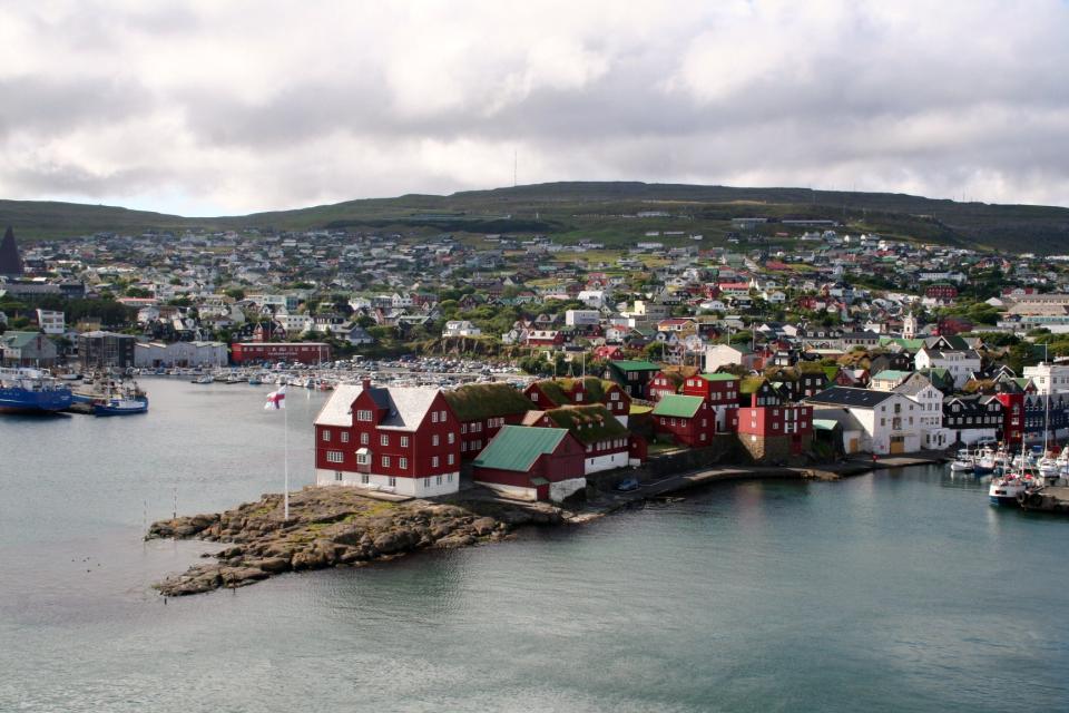 Torshavn, Puerto, Tinganes, Islas Feroes,