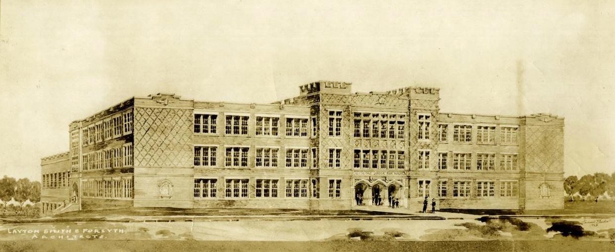 The former Roosevelt school at 900 N Klein Ave. is one of several designed by Solomon Andrew Layton, widely considered to be the most influential architect in Oklahoma City history.