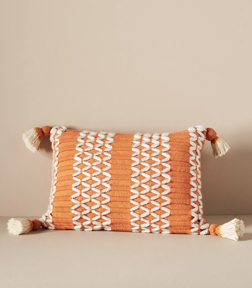 orange and white Viola Pillow (photo via Anthropologie)