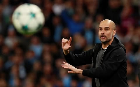 Pep Guardiola instructs Man City players - Credit: ACTION IMAGES