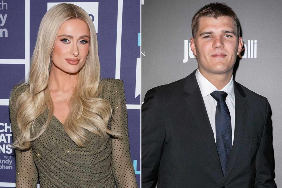 <p>Charles Sykes/Bravo via Getty, Rosdiana Ciaravolo/Getty</p> Paris Hilton and Chris Zylka