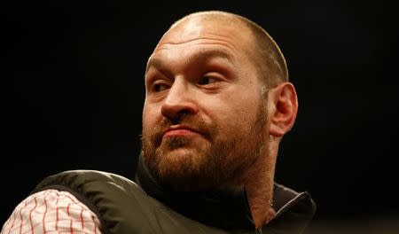 Britain Boxing - Billy Joe Saunders v Artur Akavov WBO World Middleweight Title - Lagoon Leisure Centre, Paisley, Renfrewshire, Scotland - 3/12/16 Tyson Fury before the fight Action Images via Reuters / Peter Cziborra Livepic