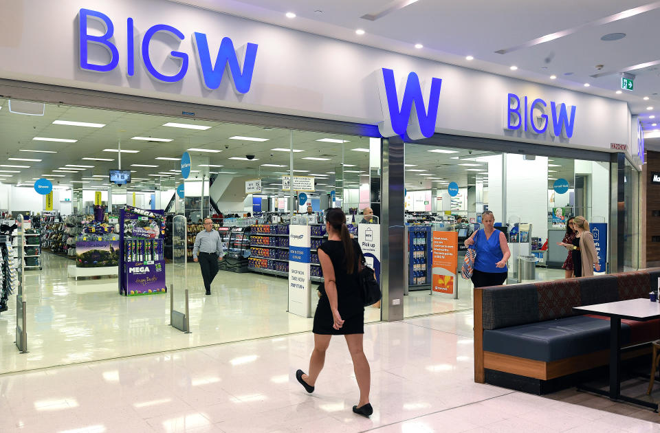 Photo shows a woman walking into a Big W store. Source: AAP