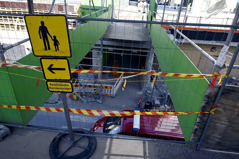 Collapsed pedestrian bridge in Espoo