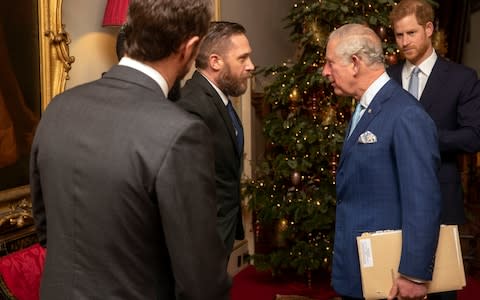 Price Charles with actor Tom Hardy - Credit: PA