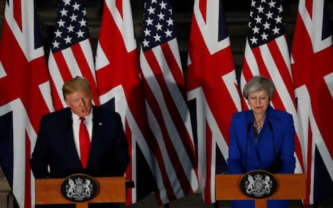 Donald Trump and Britain's Prime Minister - Credit: Carlos Barria/Reuters