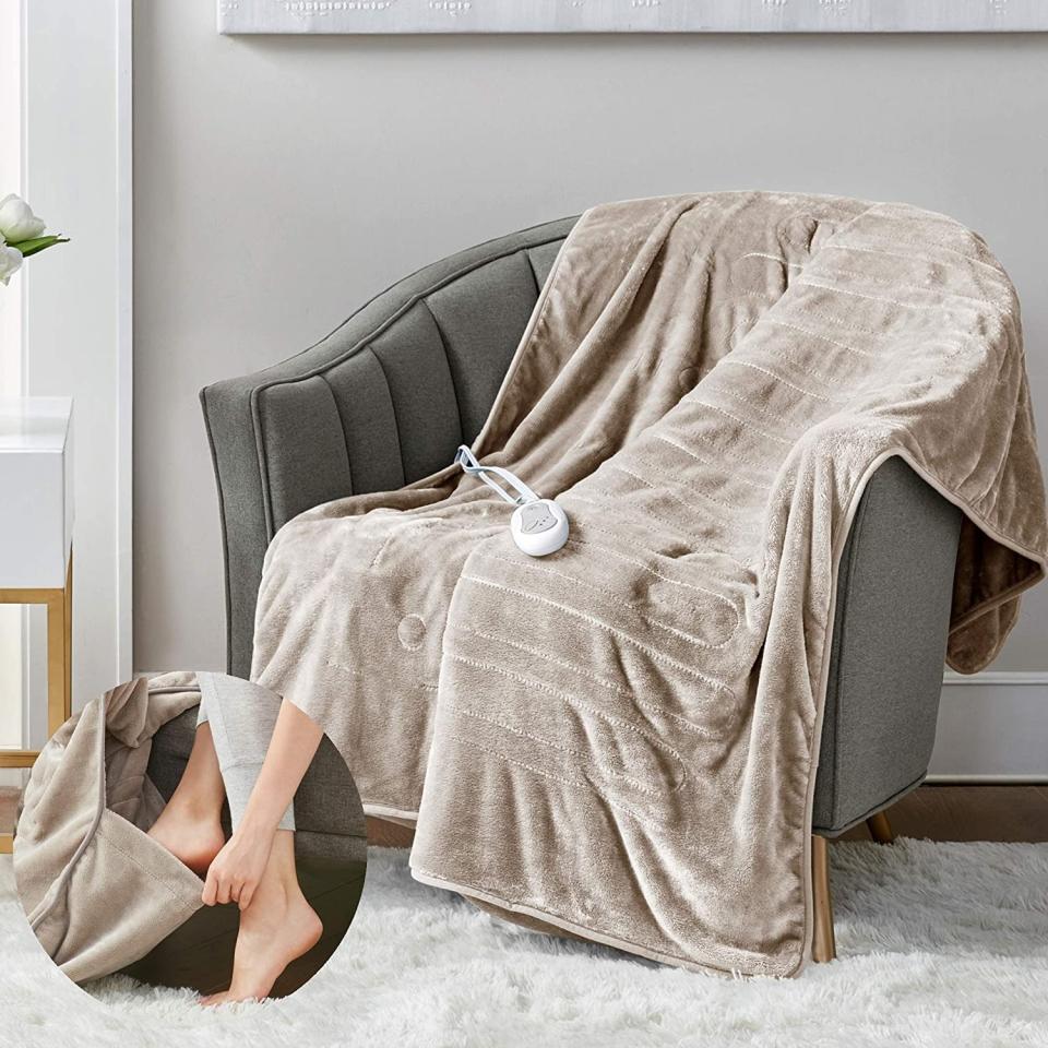 Micro-Plush Heated Blanket with Foot Pocket by Degrees of Comfort