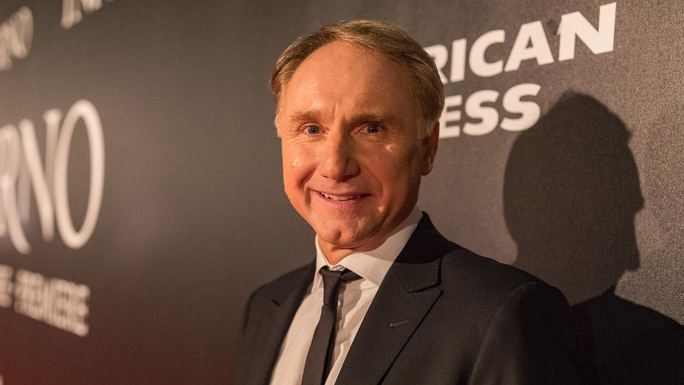 FLORENCE, ITALY - OCTOBER 08: Dan Brown attends the INFERNO World Premiere Red Carpet at the Opera di Firenze on October 8, 2016 in Florence, Italy.