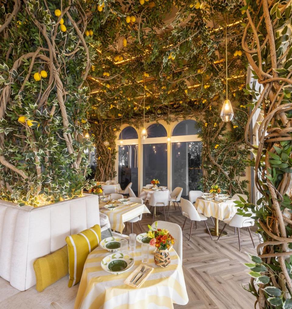 Lemons are part of the design of the new outdoor restaurant Giorgina in Wynwood.