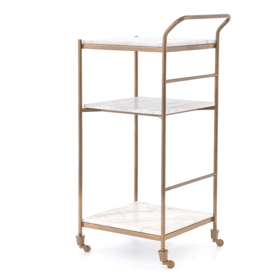 5) Felix Antique Brass Bar Cart