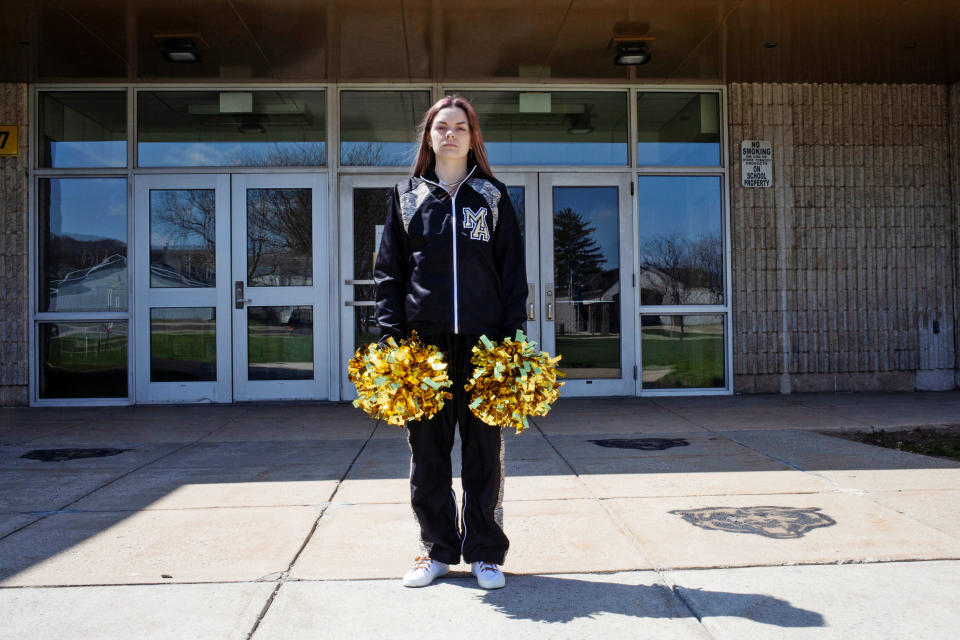 Image: Levy, a former cheerleader at Mahanoy Area High School, poses in an undated photograph (Danna Singer / ACLU via Reuters)