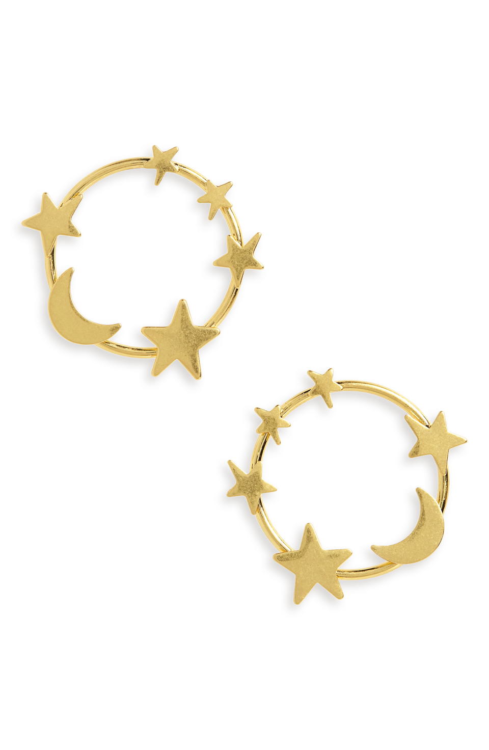 6) Star & Moon Hoop Earrings