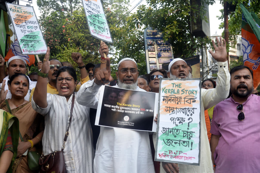 Demonstration against ban of The Kerala Story Movie