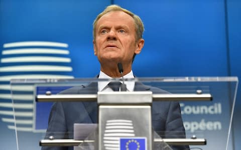 Donald Tusk, the European Council President, said the UK's proposals would have to be reworked and renegotiated - Credit: BEN STANSALL/AFP