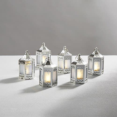 28) LampLust Silver Mini Lanterns With LED Lights