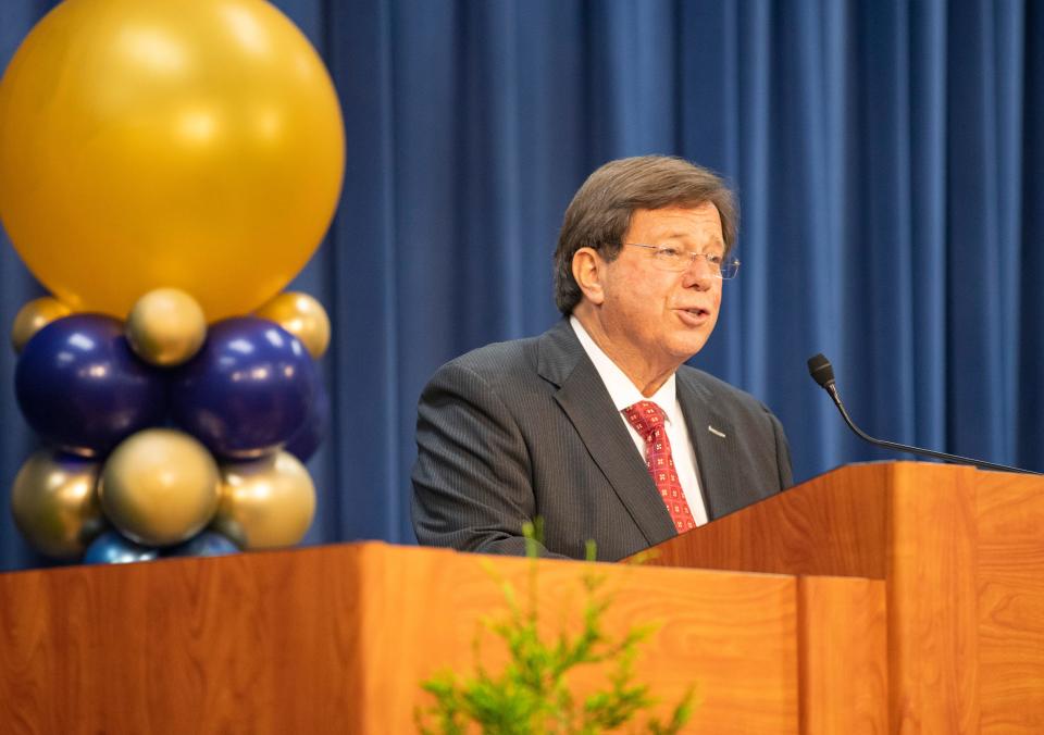 Ron Sachs, President, and CEO of Sachs Media and creator of the Best & Brightest Awards program, gives an introduction of the speakers who will give remarks before the awards are announced during the 16th Annual Best & Brightest Awards Ceremony on Wednesday, May 12, 2021.