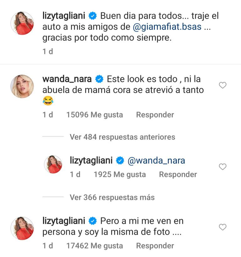 El picante cruce entre Lizy Tagliani y Wanda Nara