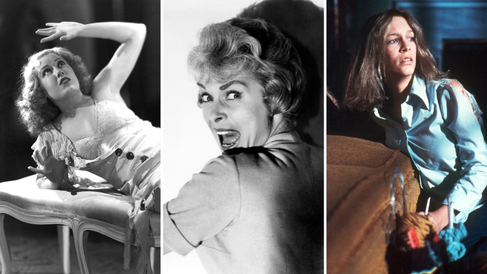 (Left to right): Fay Wray promoting “King Kong,” Janet Leigh in “Psycho,” and Jamie Lee Curtis in “Halloween” (1978) - Credit: Everett Collection