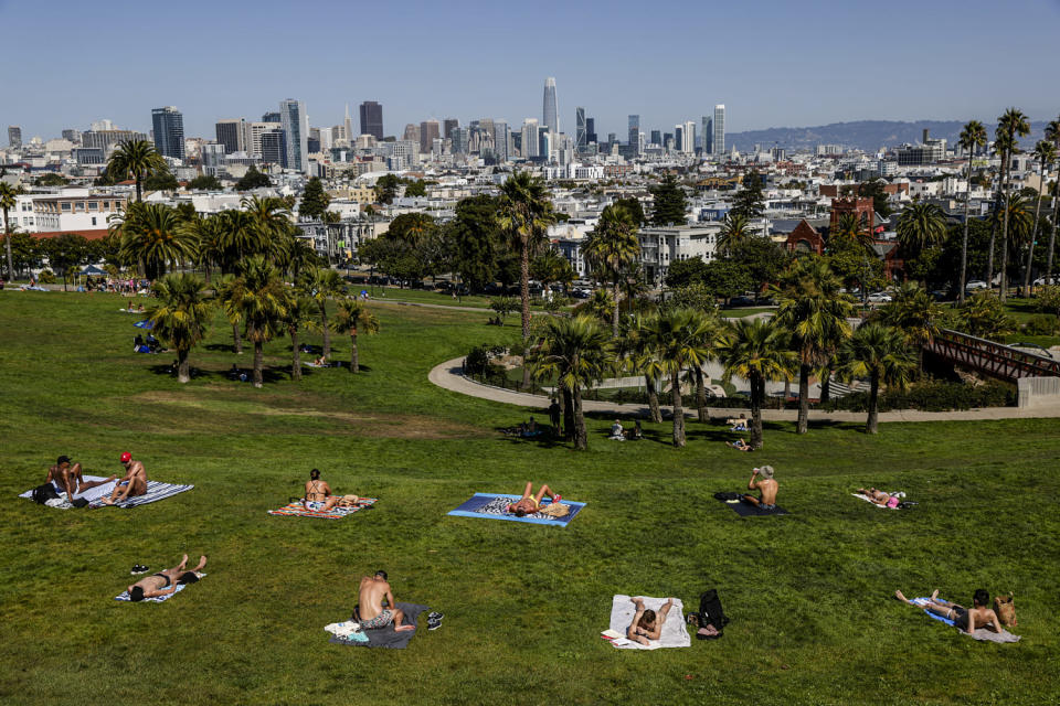 Die Hitzewelle im Oktober in San Francisco nähert sich der 100-Grad-Marke (Brontë Wittpenn/San Francisco Chronicle über Getty Images)