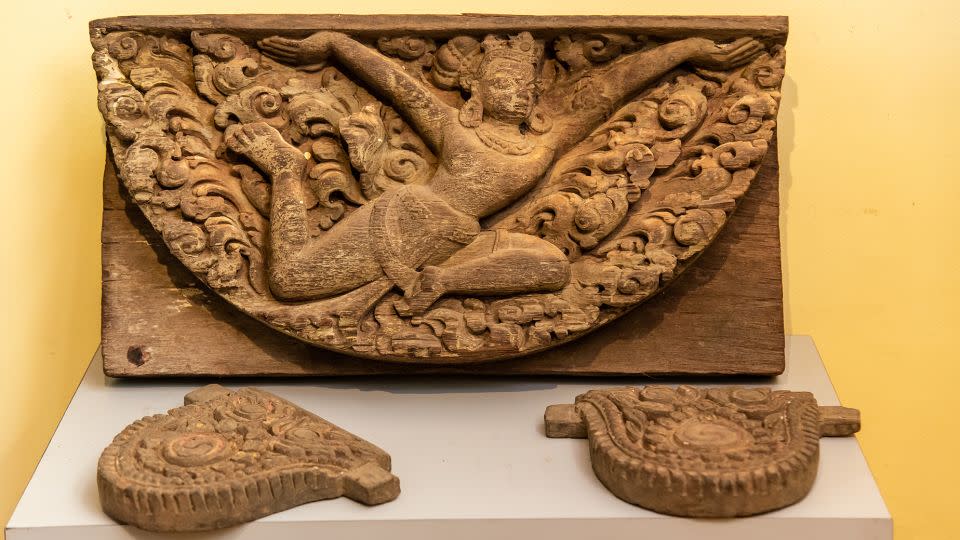 A 14th-century carving religious carving (top) that was returned to Itumbaha by New York's Rubin Museum of Art. - Pranab Joshi/Courtesy Itumbaha