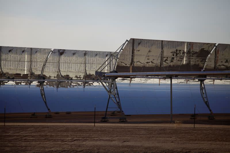 FILE PHOTO: Solar collectors stand at Solana Generating Station in Gila Bend