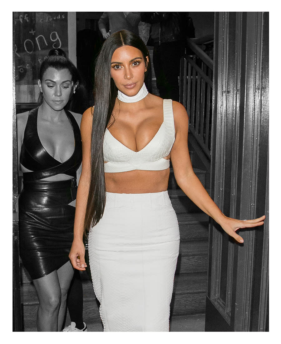 Kim Kardashian is not happy with her belly button. (Photo: Getty Images)