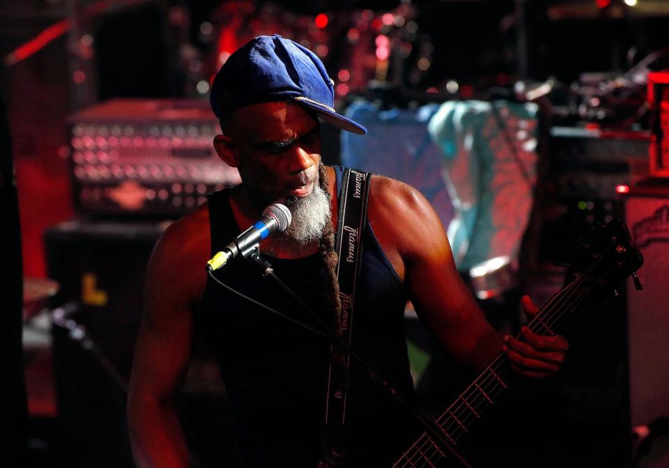 John Norwood Fisher of Fishbone performs at the Celebrity Theatre in Phoenix on Saturday,  Aug. 17, 2019.