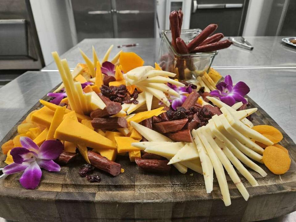 Various meats and cheeses fill a charcuterie board prepared by Doug Stringer, executive chef at Motor Bar & Restaurant and 1903 Events at the Harley-Davidson Museum campus.