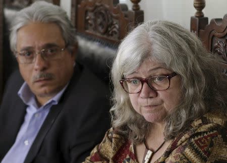 Researcher Myrna Bonaldo (R), and the President of Oswaldo Cruz Foundation Paulo Gadelha attend a news conference in Rio de Janeiro, Brazil, February 5, 2016. REUTERS/Ricardo Moraes