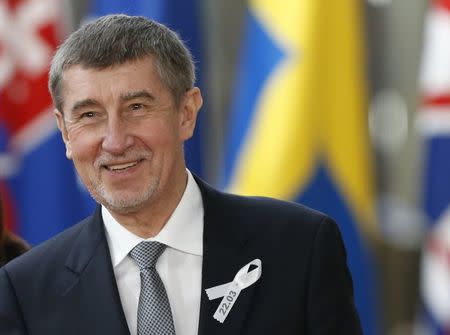 Czech Prime Minister Andrej Babis arrives at a European Union leaders summit in Brussels, Belgium, March 22, 2018. REUTERS/Francois Lenoir