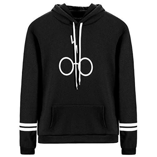 1) RGOSME Hoodie for Women Harry Glasses Printed Teen Girls Aesthetic Sweatshirts (Black,M)