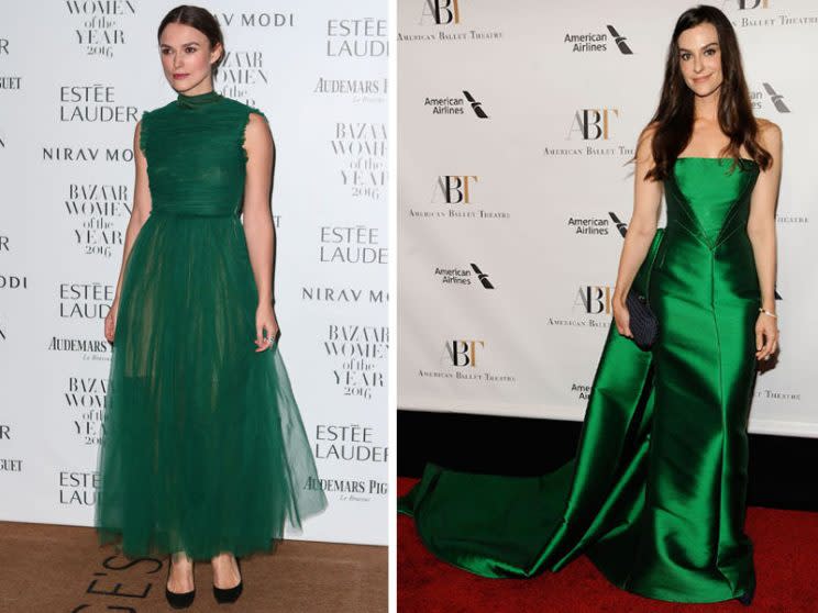 Keira Knightley und Ariana Rockefeller bringen Grün auf den roten Teppich. (Bilder: WENN, Getty Images)