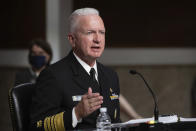 Adm. Brett Giroir, assistant secretary of Health and Human Services, testifies during a Senate Senate Health, Education, Labor, and Pensions Committee Hearing on the federal government response to COVID-19 on Capitol Hill Wednesday, Sept. 23, 2020, in Washington. (Graeme Jennings/Pool via AP)