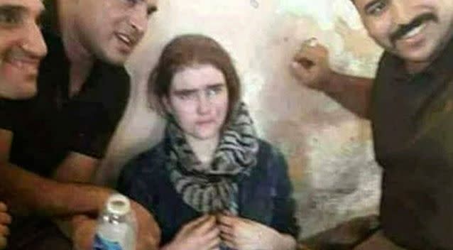 PICTURED: Linda Wenzel after her capture by Iraqi forces in Mosul, Iraq. Source: AAP