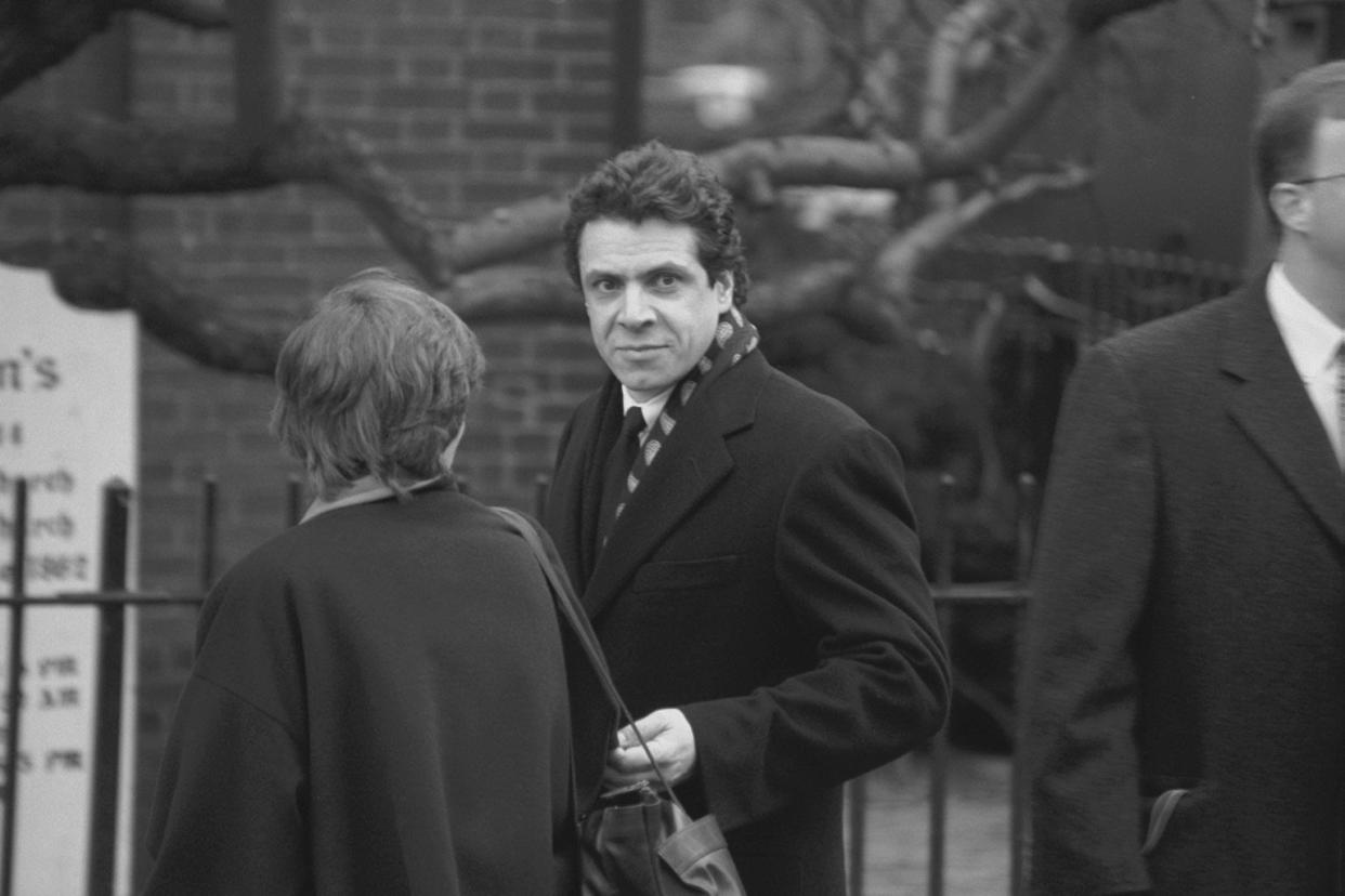 Andrew Cuomo arrives at the funeral of Rose Kennedy on Jan. 24, 1995, in Boston.