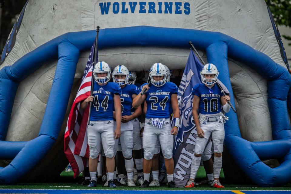 The Wellington High School Wolverines hosted the Pahokee Blue Devils for the season opener in high school football action on Friday, August 27, 2021, in Wellington, Fla. The Blue Devils won 28-21.