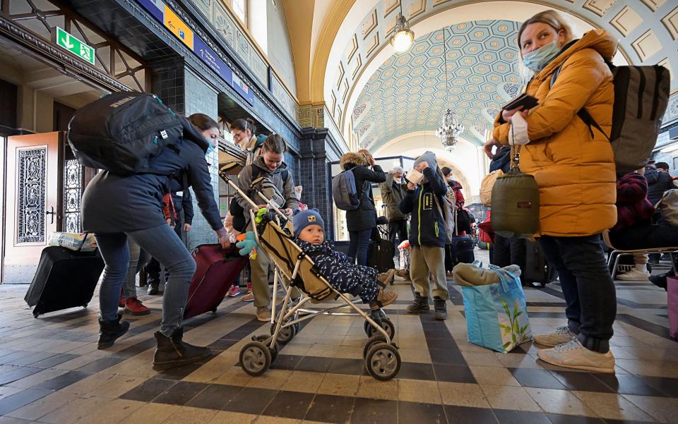 Ukrainische Flüchtlinge in Görlitz. (Bild: REUTERS/Matthias Rietschel)