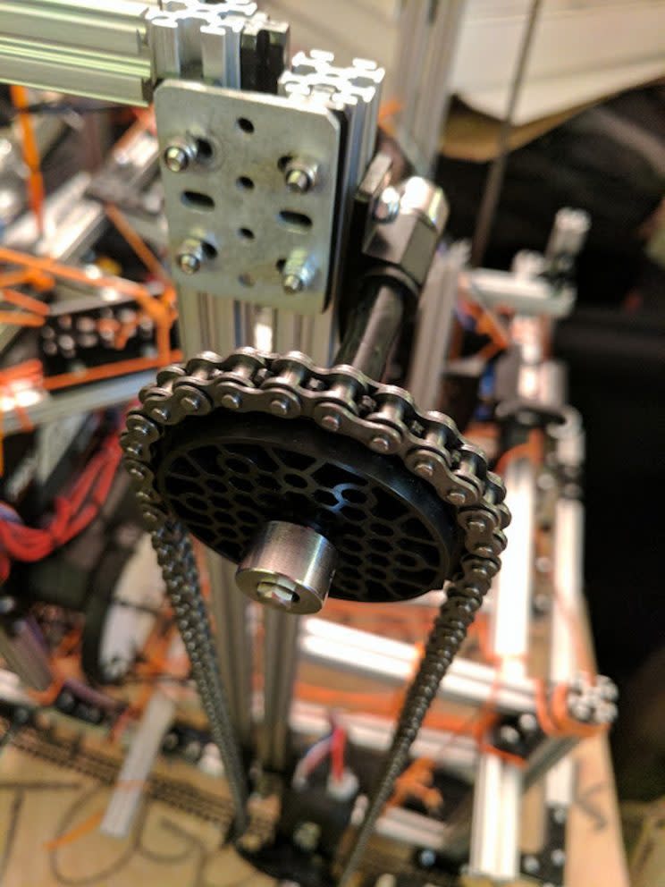 A detail from the robot that Team Togo built.